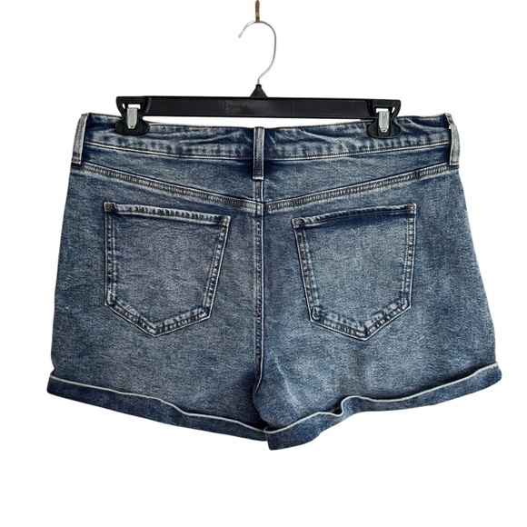 SO Mom Jean Shorts Womens Size 17 / 33 High Rise Stretch Denim 3" Inseam Cuffed - Picture 4 of 15